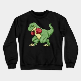 Dinosaur as boxer with boxing gloves Crewneck Sweatshirt